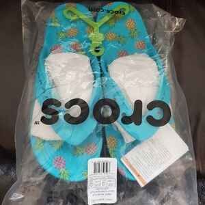 Crocs Baya II  graphic flip flops women's size 11 men's size 9